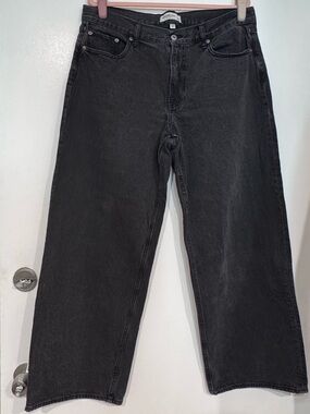 Curve love low rise ultra loose Abercrombie & Fitch Washed Black Jean